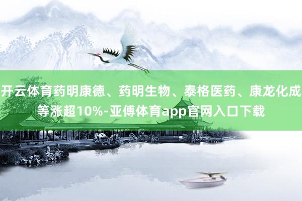 开云体育药明康德、药明生物、泰格医药、康龙化成等涨超10%-亚傅体育app官网入口下载