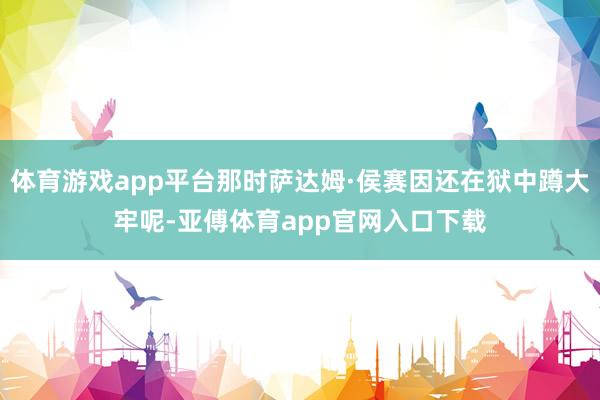 体育游戏app平台那时萨达姆·侯赛因还在狱中蹲大牢呢-亚傅体育app官网入口下载