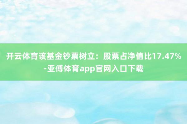 开云体育该基金钞票树立：股票占净值比17.47%-亚傅体育app官网入口下载