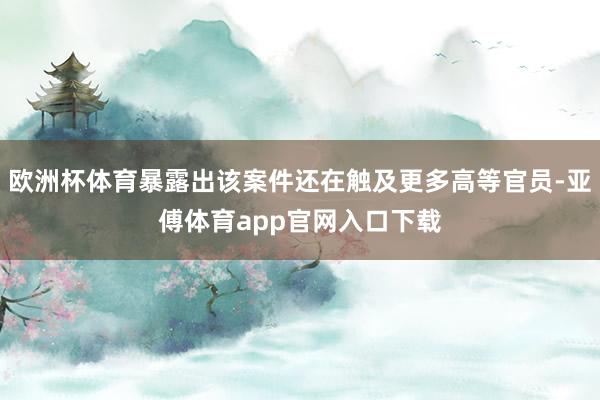 欧洲杯体育暴露出该案件还在触及更多高等官员-亚傅体育app官网入口下载