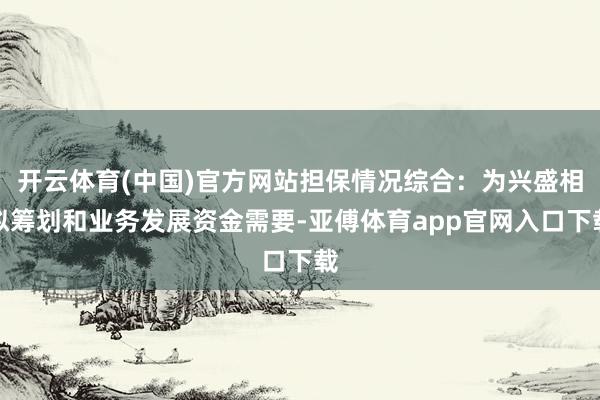 开云体育(中国)官方网站担保情况综合：为兴盛相似筹划和业务发展资金需要-亚傅体育app官网入口下载