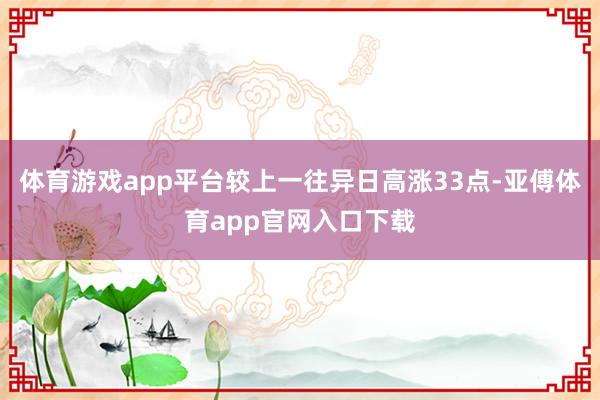 体育游戏app平台较上一往异日高涨33点-亚傅体育app官网入口下载